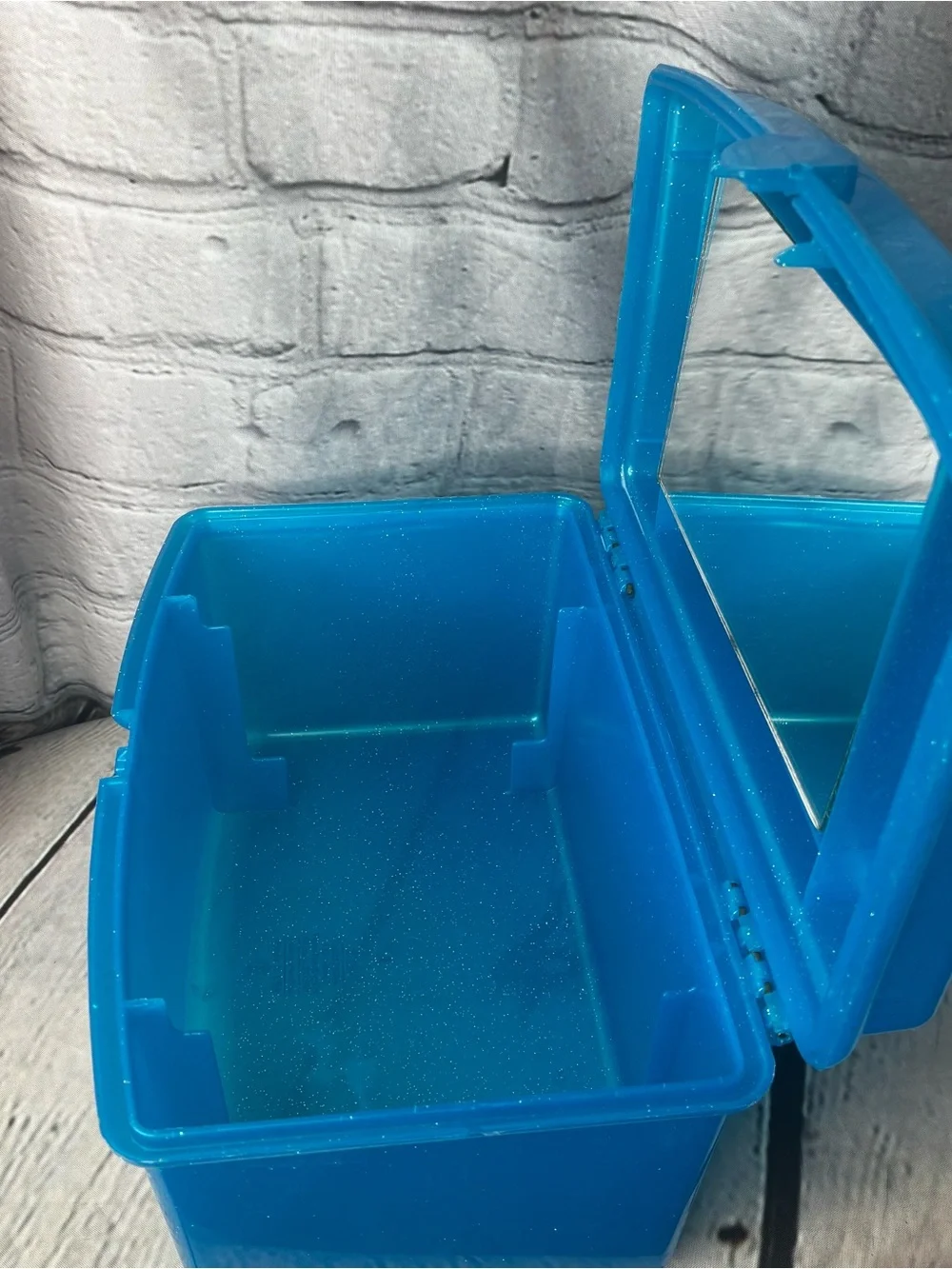 Vtg 90s y2k Caboodles Liquid Metallics 5620 Blue GLITTER Makeup Case Organizer